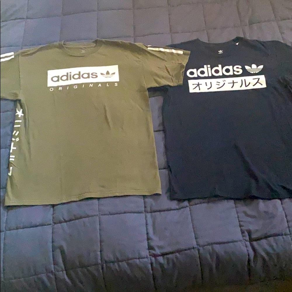 Japanese Script Adidas Shirt Pair Bundle